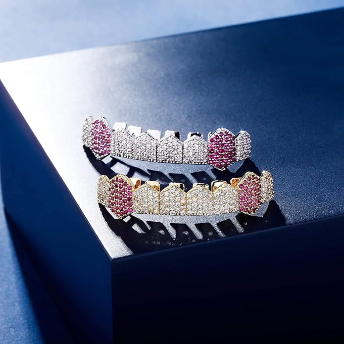 Grill para dientes hip hop acabado oro 18K miniatura 5