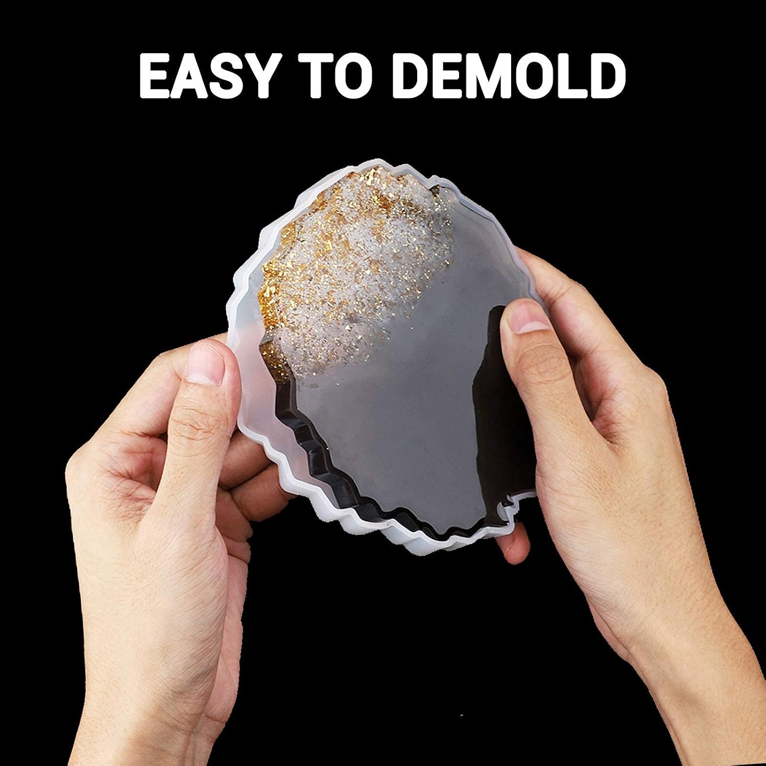 Coaster Molds for Resin Casting, Gartful Irregular Resin Epoxy Casting Molds for Making Coasters, Faux Agate Slices, Cup Mat, Candle Handle, Home Decoration, 4-Bundle