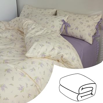 3 Pieces Flower Duvet Covet Set + 3 Pieces Floral Comforter Set