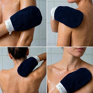 Original Kessa Exfoliating Glove - Rough Blue - Microdermabrasion exfoliating mitts, Removes unwanted dead skin, dirt and grime and Keratosis Pilaris. Great for spray tan removal. | Exfoliate, Smooth Skin, Renew Skin