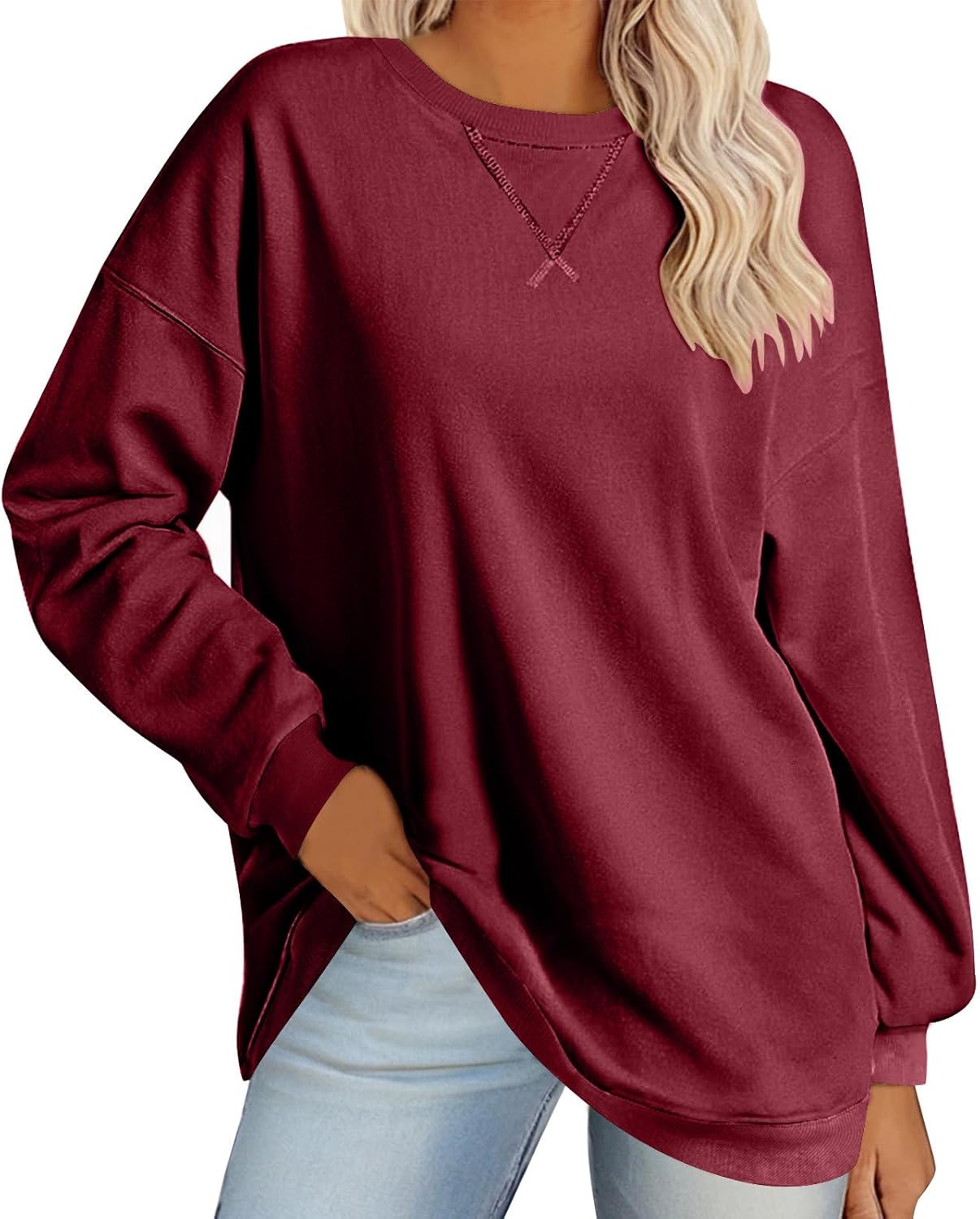 Oversized Sweatshirt for Women Trendy Crewneck Long...