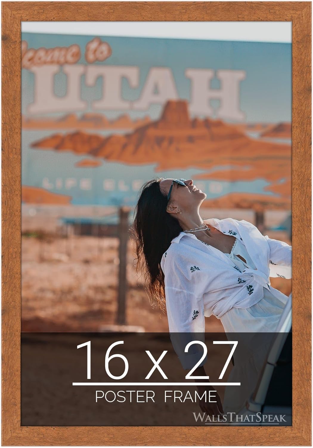 Wallsthatspeak 16x27 Rustic Pine Picture Frame