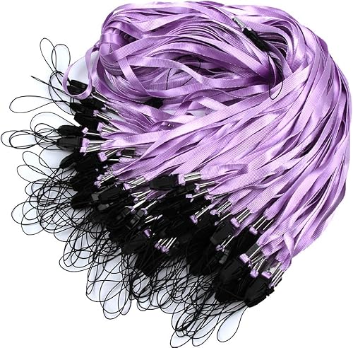 Miniatura 4 de ICObuty Correa de cuello desmontable con cordón, 100 unidades, liberación rápida, venta completa a granel para portatarjetas de identificación,