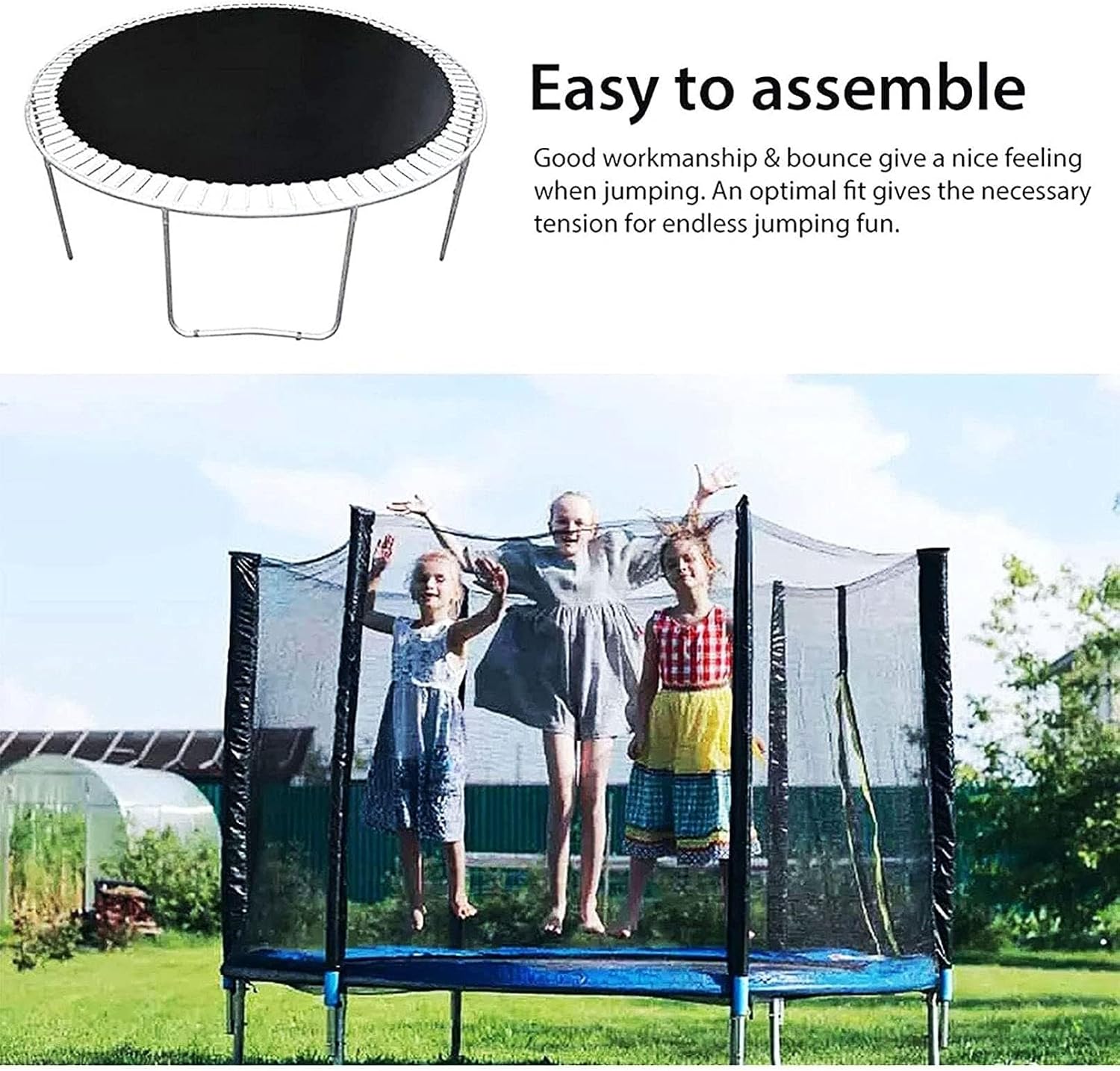 Round Trampoline Jumping mat, Outdoor Trampoline Accessories, Spring Trampoline Replacement Exercise mat,Trampoline Fence Replacement Trampoline mats