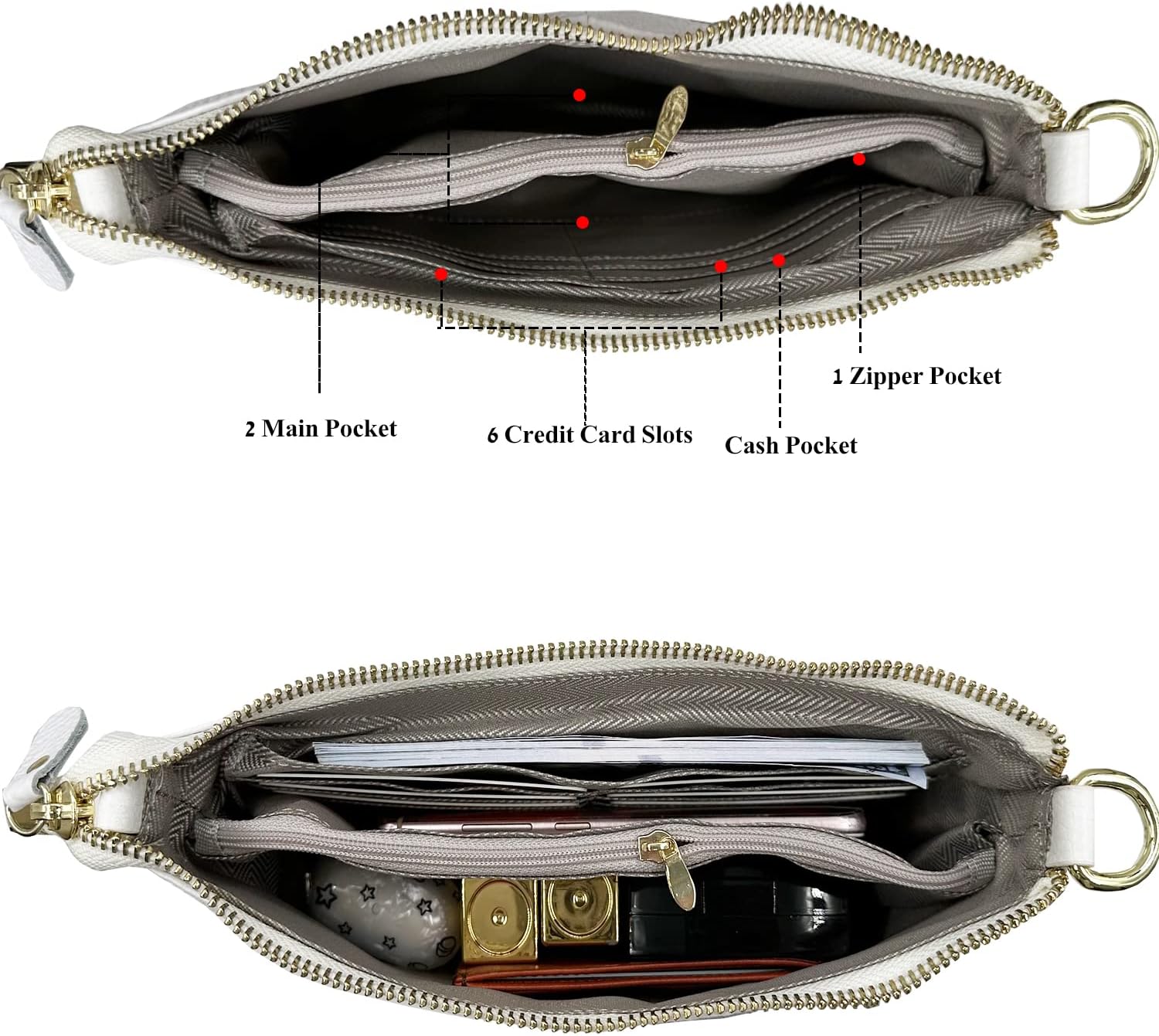 Beurlike Leather Wristlet Wallet Clutch Purses For Women Small Crossbody Phone Bags - Image 5