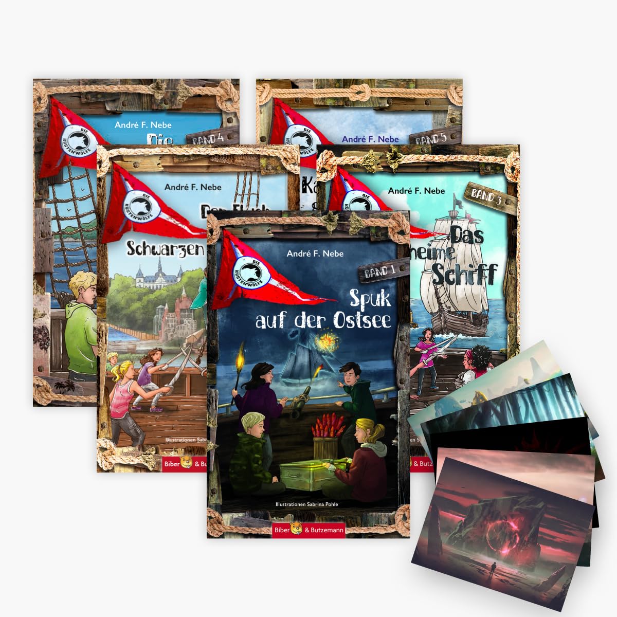Die Küstenwölfe - Serie Band 1-5 plus 1 exklusives Postkarten
