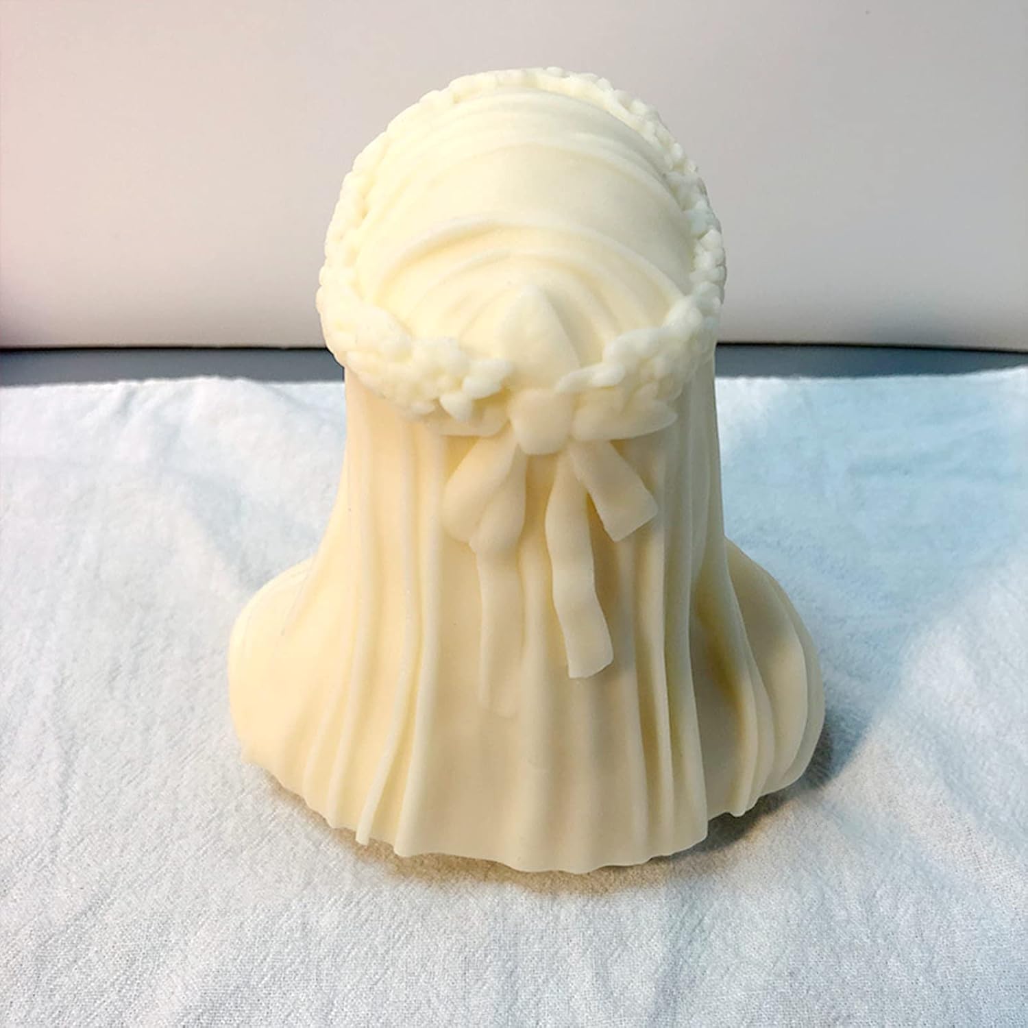 Veiled Lady Candle Mold, Silicone Female Bust Maiden Sculpture Statue Mold DIY Hand Soap Making Resin Molds Clay Plaster Craft Mould (L), Pink, MSNS-188