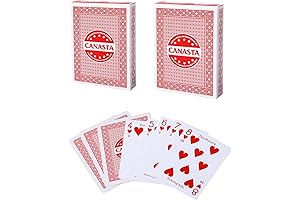 GSE 2-Deck Canasta Cards with Point Values for Traditional Rummy Hand & Foot Game