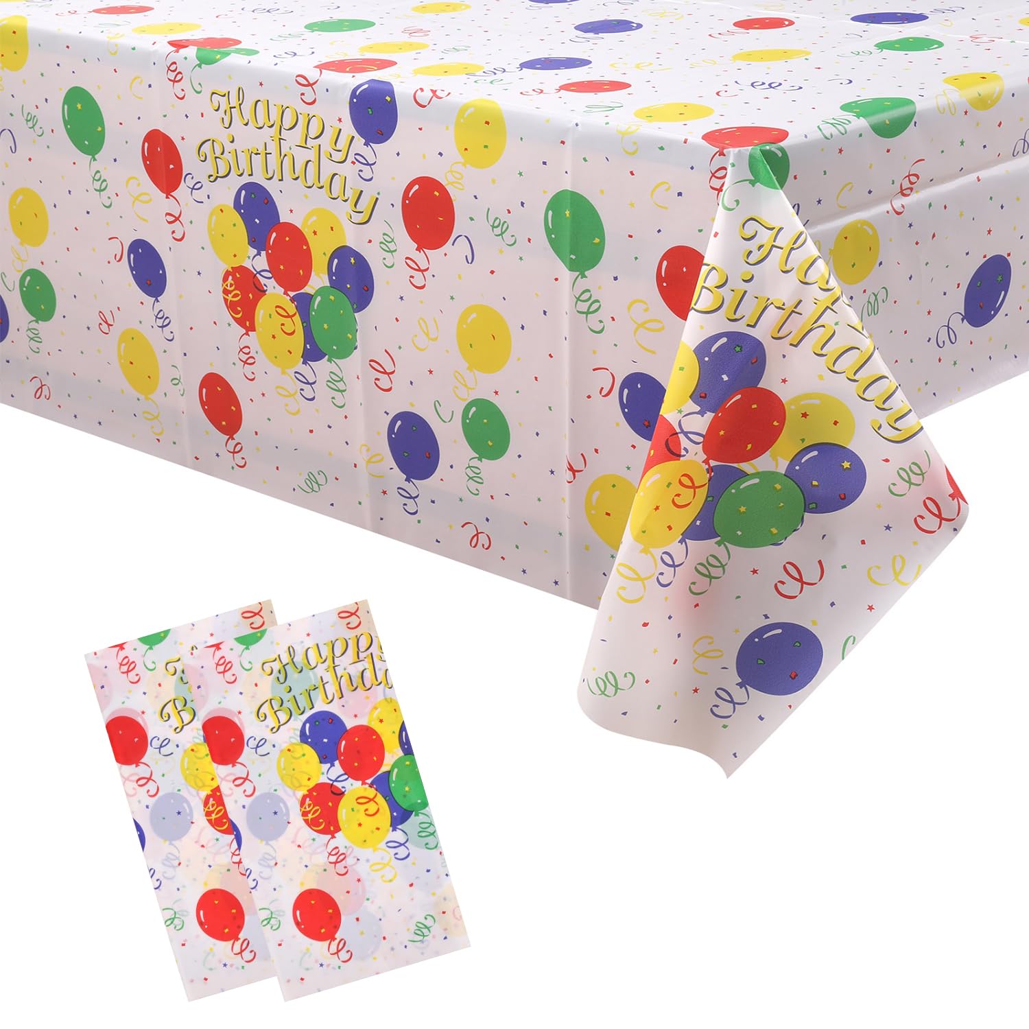 WedDecor 2pcs Disposable Plastic Tablecloths | Multicolour Polka Dot | Wipeable, Waterproof Tablecloths, Party Table Decoration for Indoor Outdoor Party, Picnic, Dinner | 54 x 108 inch(Rectangular)