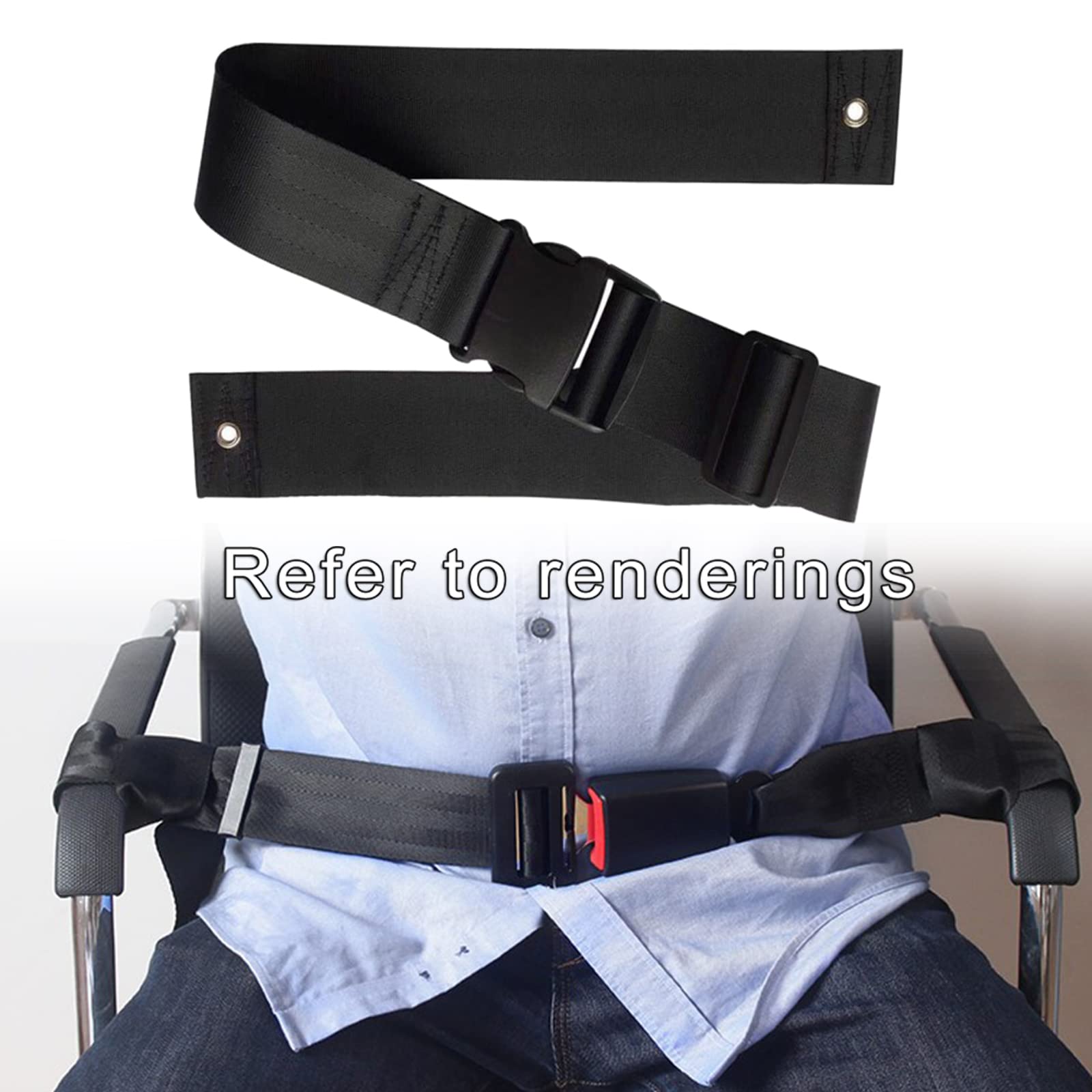 jojomis Los cinturones de seguridad duraderos para silla de ruedas se utilizan para cuidar de los pacientes, correas de arnés de cojín con hebilla de fácil liberación, 2 etapas