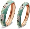 UJOY Cloisonne Chinese Panda Bracelets-Plated Gorgeous Handcrafted Gifts Enamel Bangles Set for Women 55C43