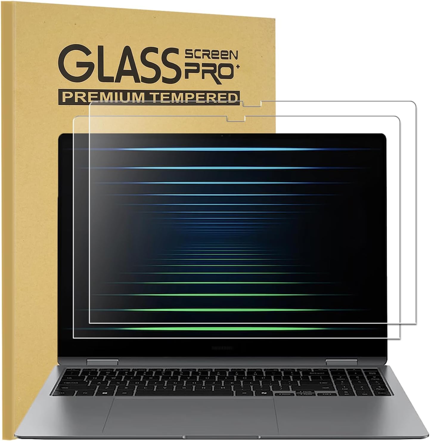 KEANBOLL 2-Pack Tempered Glass Designed for 16" Samsung Galaxy Book 5 Pro 360 / Galaxy Book 5 Ultra/Galaxy Book 5 Pro 16 inch Screen Protector (16 inch), 9H Hardness， Scratch Resistant