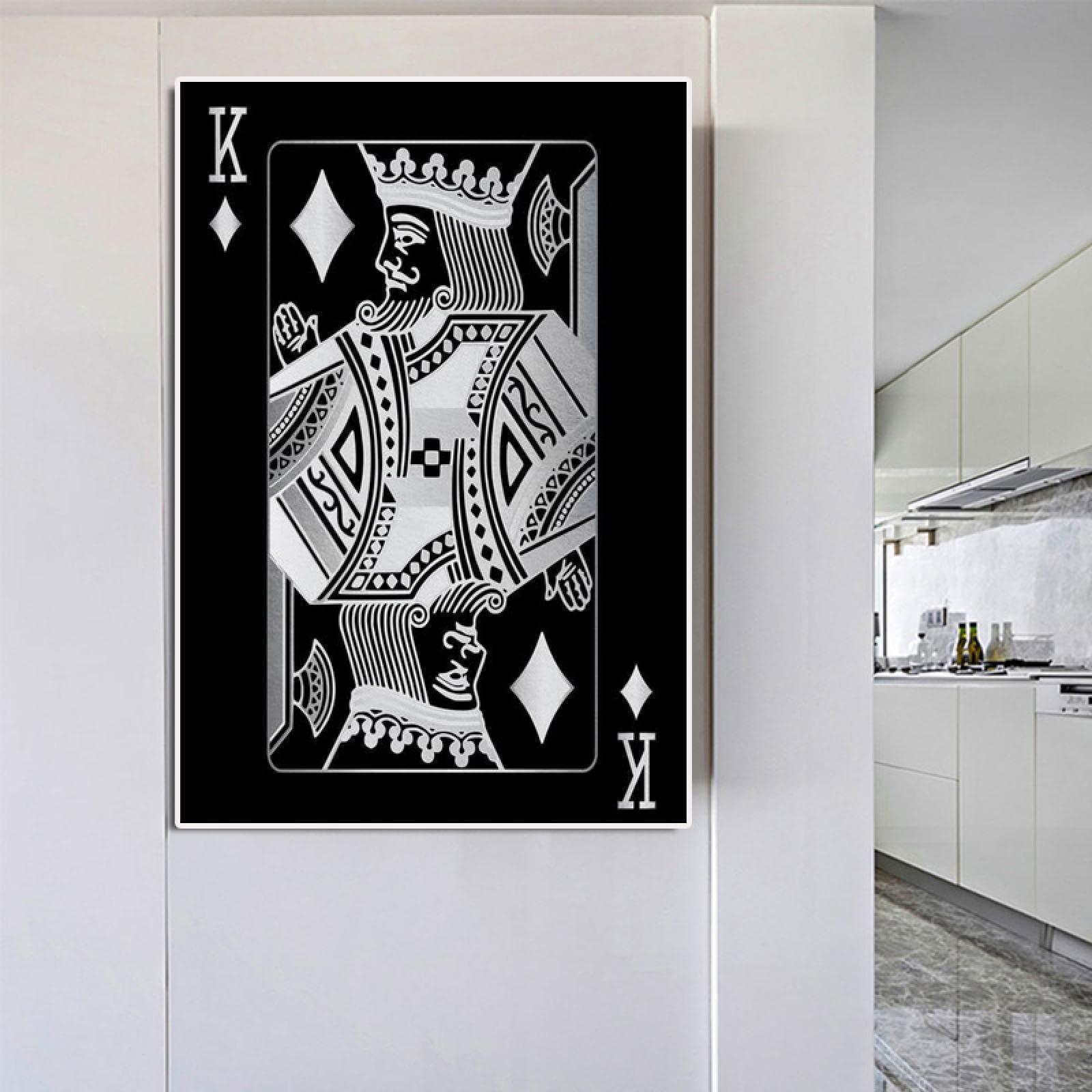 Vintage poker karty do gry na płótnie obrazy retro oprawione sztuka ścienna bar pub kasyno dekoracje obrazy do domu dekoracja ścienna 115 x 80 cm x 2 szt. rama wewnętrzna