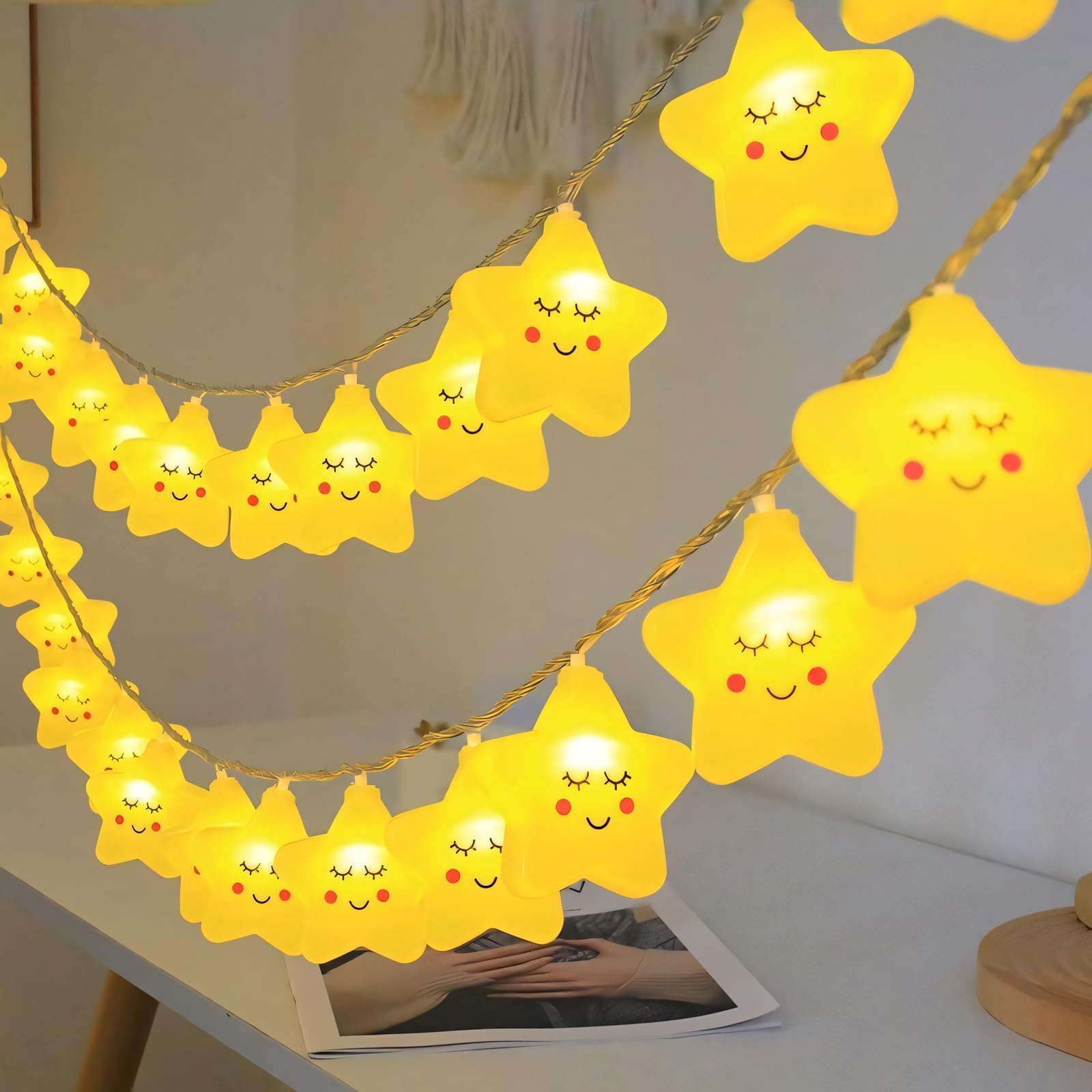 One94Store Plastic Smiling Cute Star String Fairy Light 14 Led 3 Meter Baby Night Light Cloud Light,Cute Kids Night Lights for Bedroom Decor,Night Light (Warm White, Plug-in) (B0CFYQ4DCM) Amazon Price History, Amazon Price Tracker