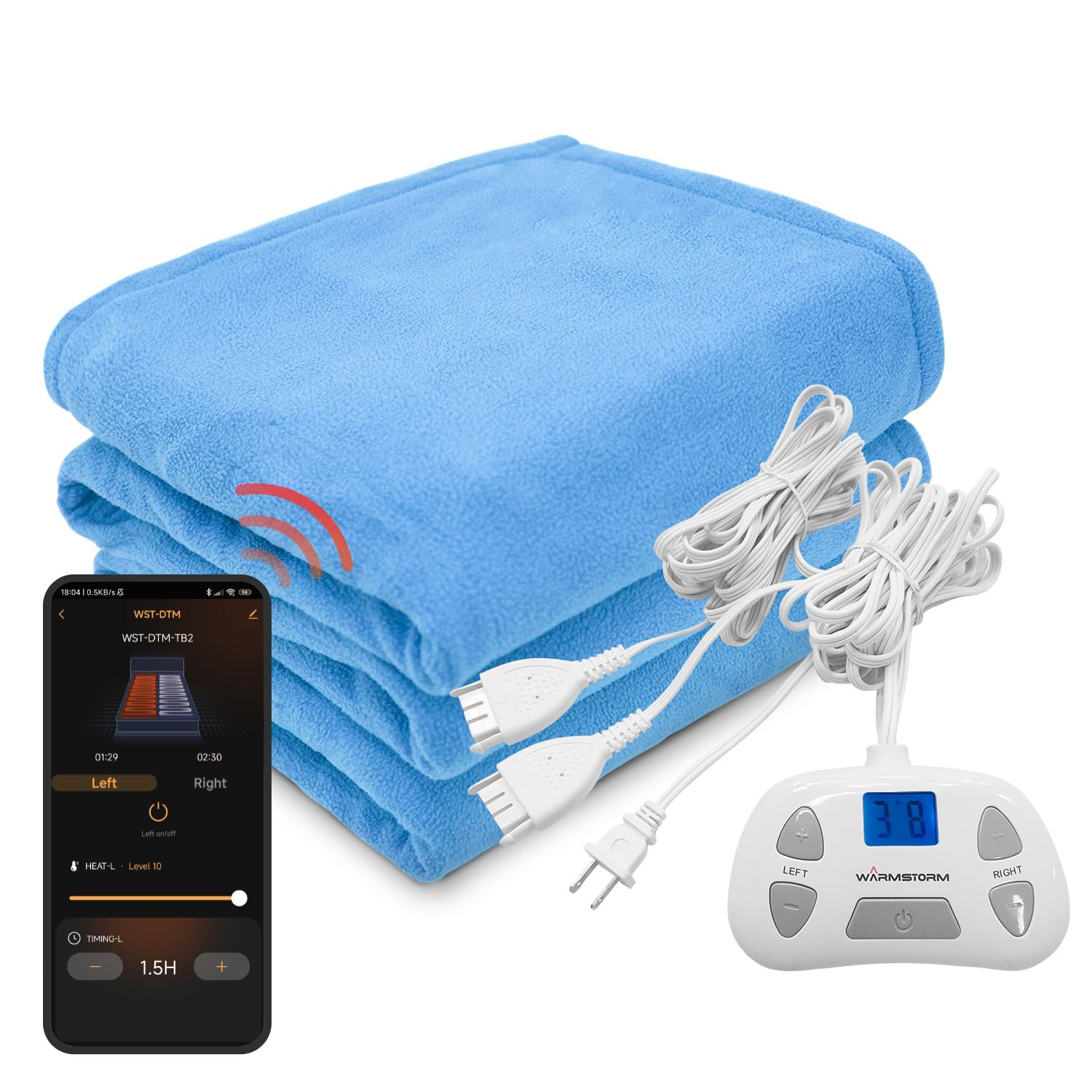 Amazon.com: Warm Storm Heated Blanket King WiFi Electric Blanket with Single  Controller Polar Fleece 10 Heating Levels 12 Hours Timer, Wireless  Connection(2.4Ghz) Machine Washable : Home u0026 Kitchen