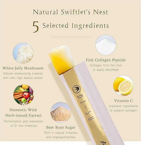 Miniatura 3 de BI-SU Bird's Nest Essence - Barra de gelatina de colágeno con vitamina C, péptidos de colágeno de pescado, antienvejecimiento, mantiene la