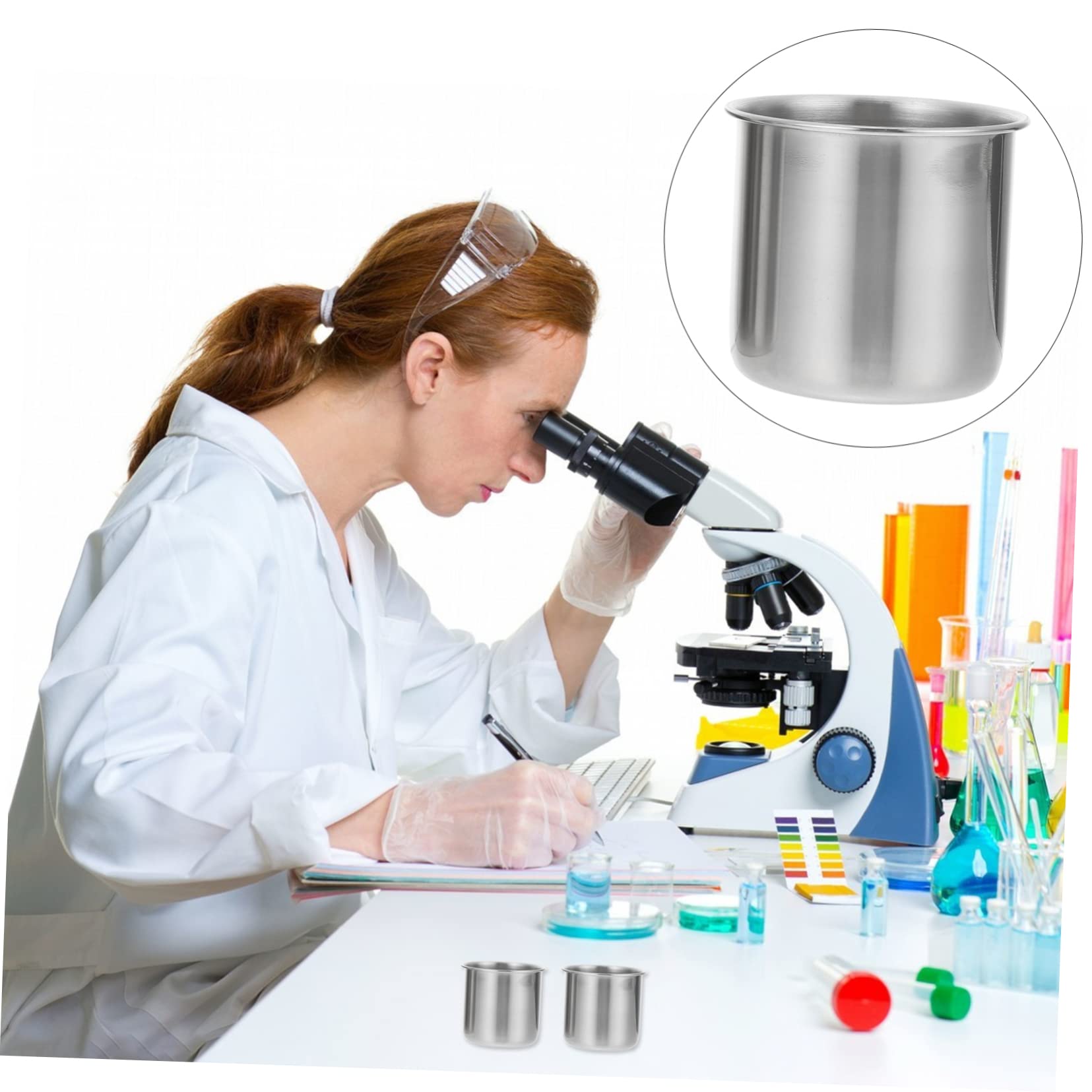 Hemobllo 6 Piezas Taza Medicinal Inoxidable Copa De Recogida De Muestras Medidas Tazas Vaso De Precipitados Vaso Medidor Inoxidable 304 Plata