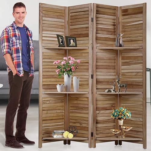 Divisores de habitación y pantallas plegables de privacidad, 4 paneles de 69 pulgadas de alto, divisor de separación de habitación portátil con 3