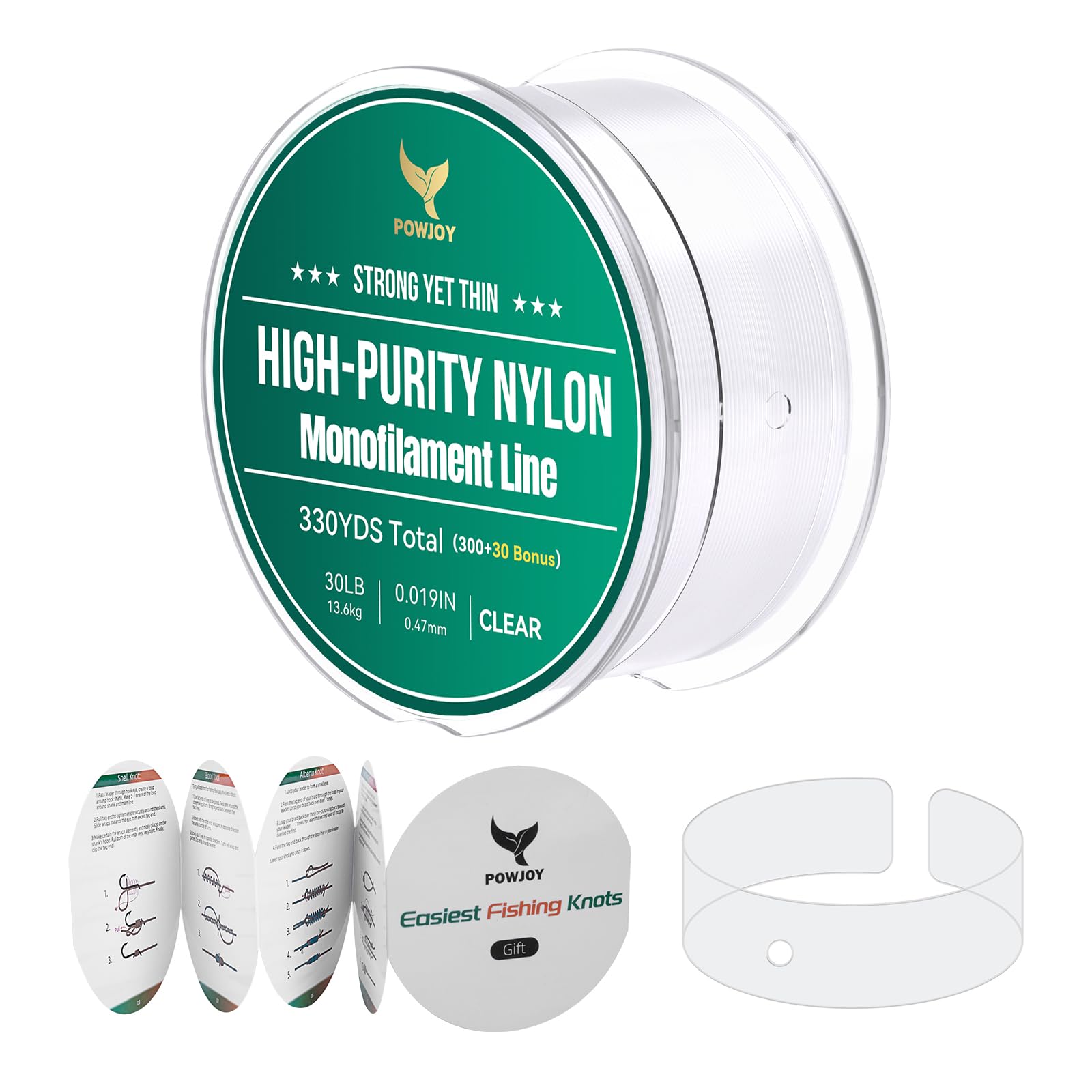 Monofilament Fishing Line with Knot Guide Cards for Beginners to Pro