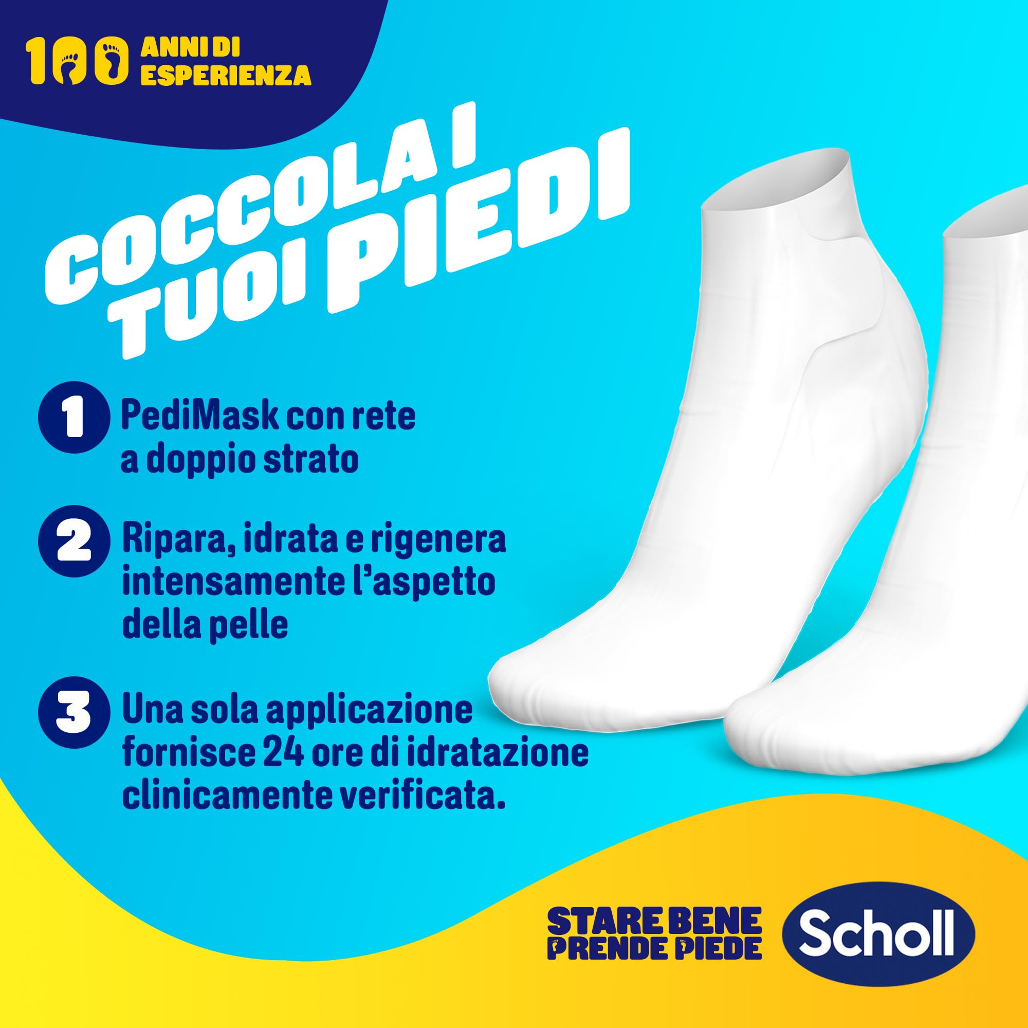 Dr. Scholl's Maschera Piedi con Miele di Manuka per Talloni Screpolati e Secchi, Calzini Idratanti per Piedi più Morbidi e Lisci in 20 Minuti, Calzino e Confezione Riciclabili, 4 Paia