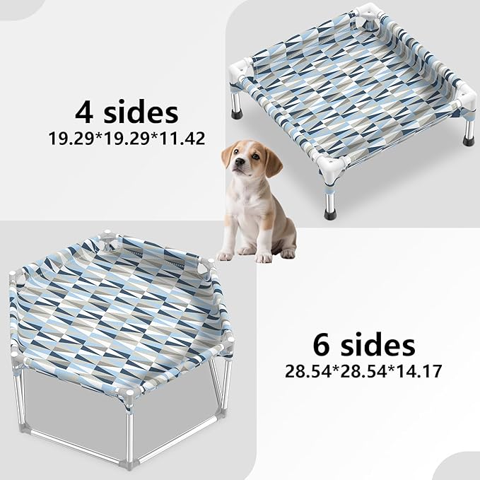 Cama Elevada para Perro Pequeño con Barandilla y Tela Transpirable miniatura 6