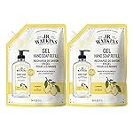 J.R. Watkins Gel Hand Soap Refill Pouch, Scented Liquid Hand Wash for Bathroom or Kitchen, USA Made and Cruelty Free, 34 fl oz, Lemon, 2 Pack