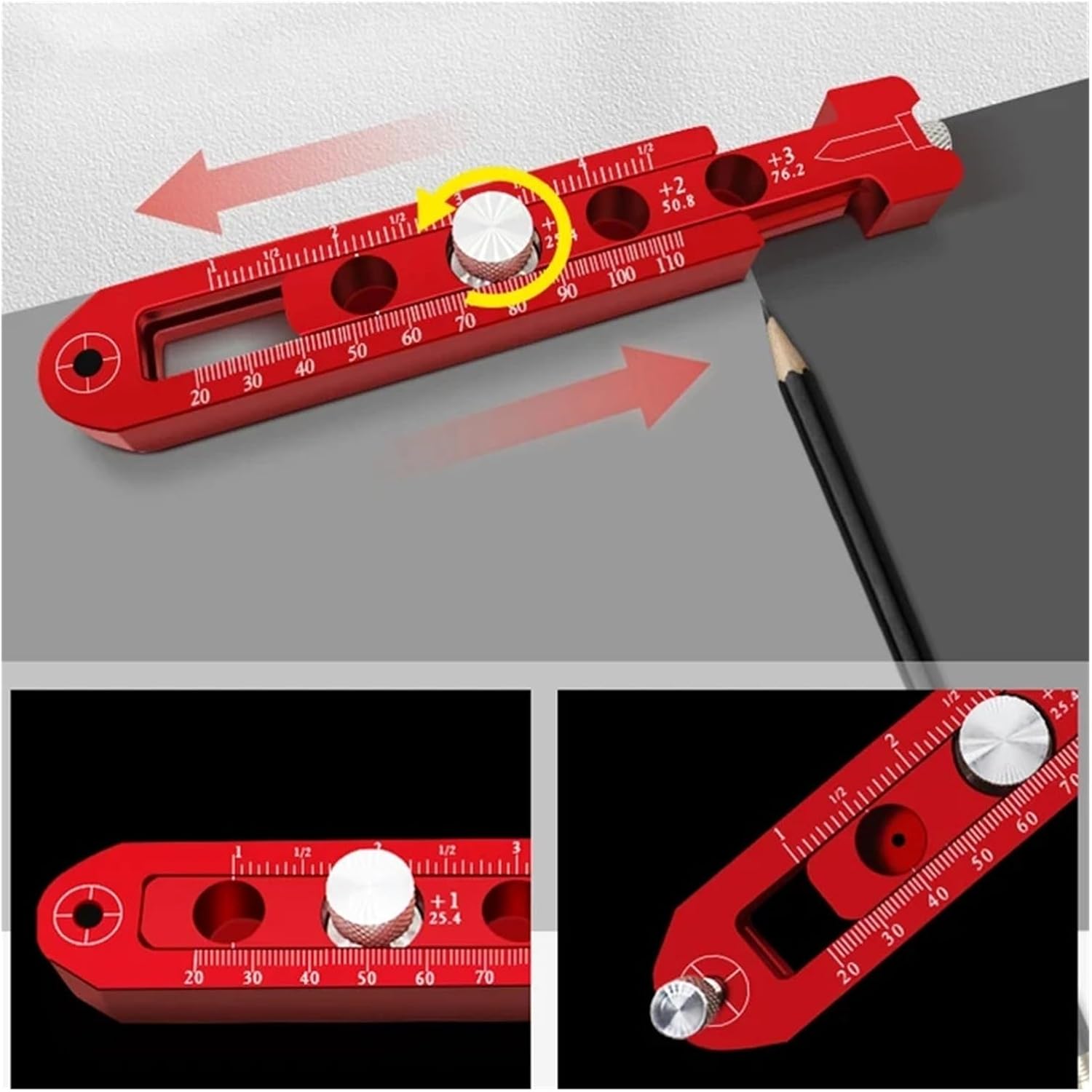 Multi-function Tracing Tool DIY Line Tracer Portable Aluminum Woodworking Compass Circular Marking Gauge