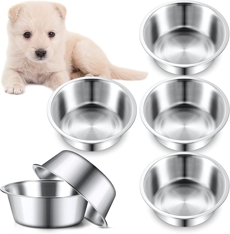 Tigelas para Cães em Aço Inoxidável Yahenda, Empilháveis e Laváveis na Lava-louças, 6 Unidades de 17,53 cm