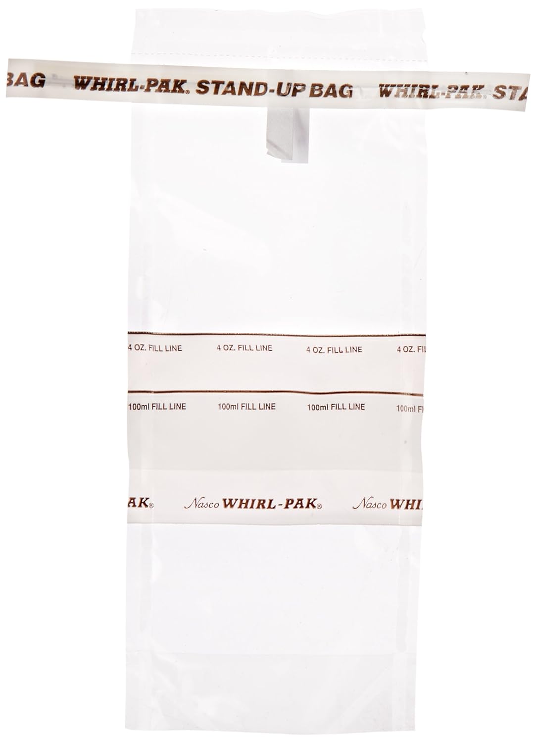 Nasco Whirl-Pak B01364WA Stand-Up Bag, 18.5cm L x 7.5cm W, 118ml Capacity (Box of 500)