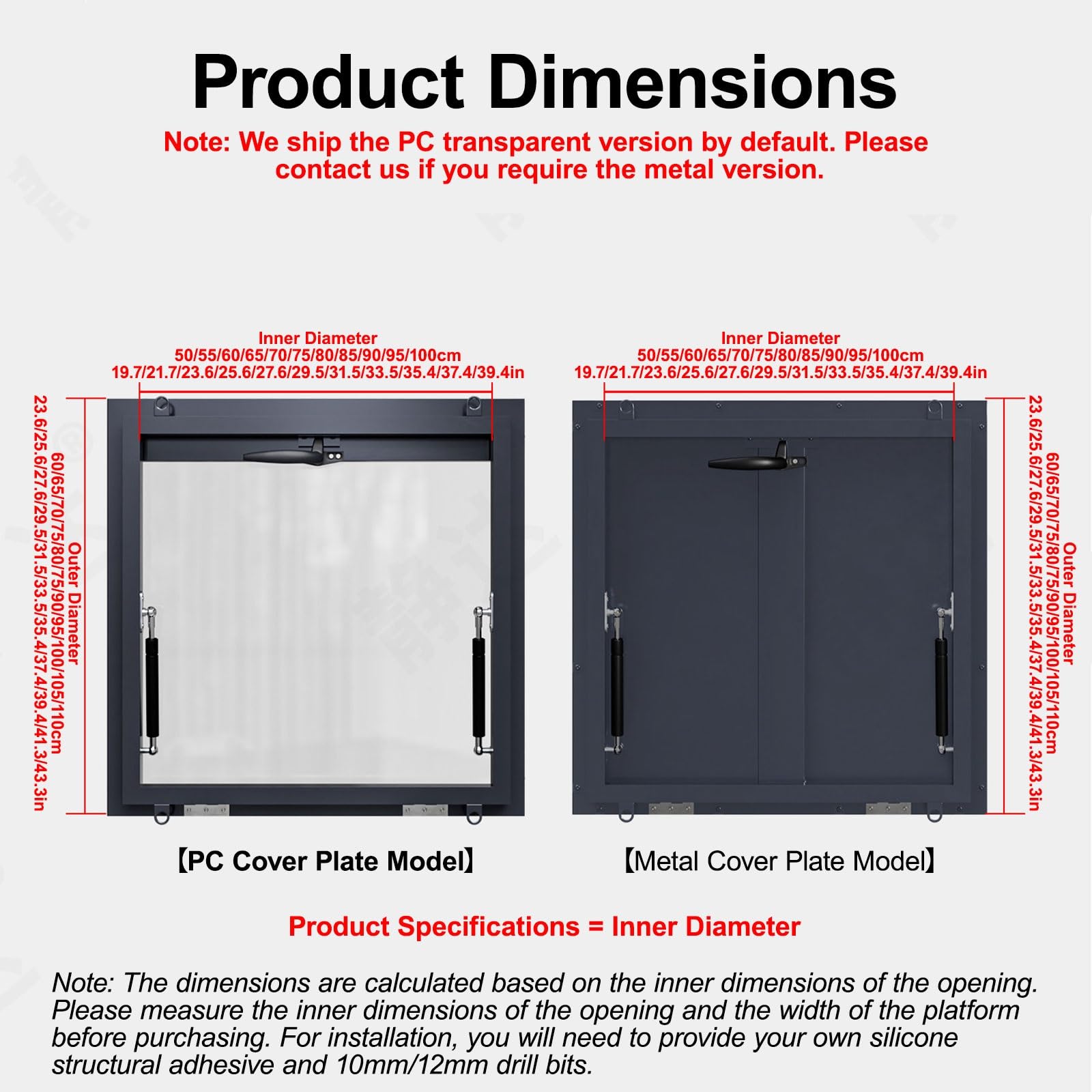 Portelli in metallo per lucernario, alette di ventilazione per case, uffici, fabbriche e hotel, finestre multiuso (100 x 100 cm) – & comoda soluzione di accesso