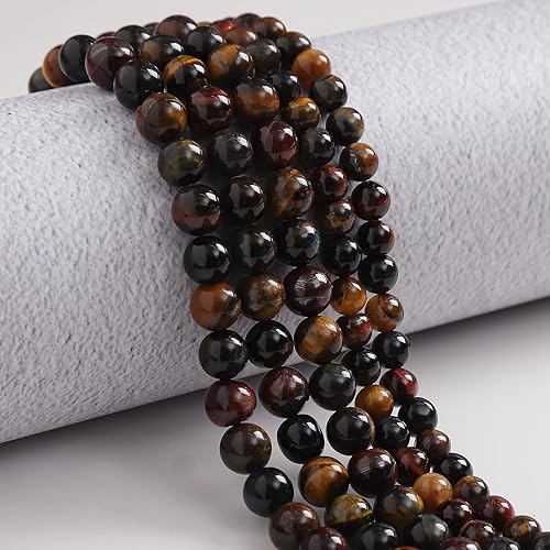 Vista 237 de 45 cuentas de piedras preciosas naturales de ojo de tigre aguamarina natural de 0.315 pulgadas (0.315 in), cuentas redondas sueltas