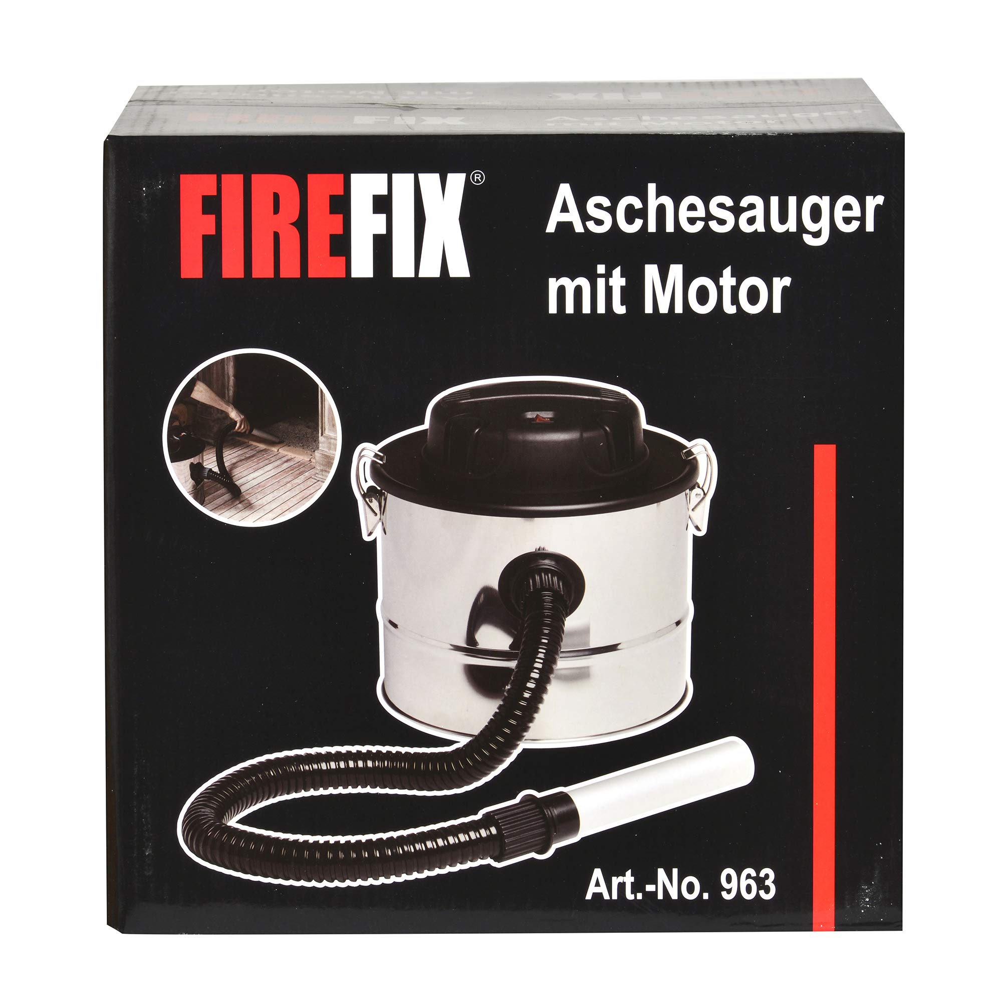 FIREFIX 963 Aspirador de Cenizas 15 l, Negro y Plateado