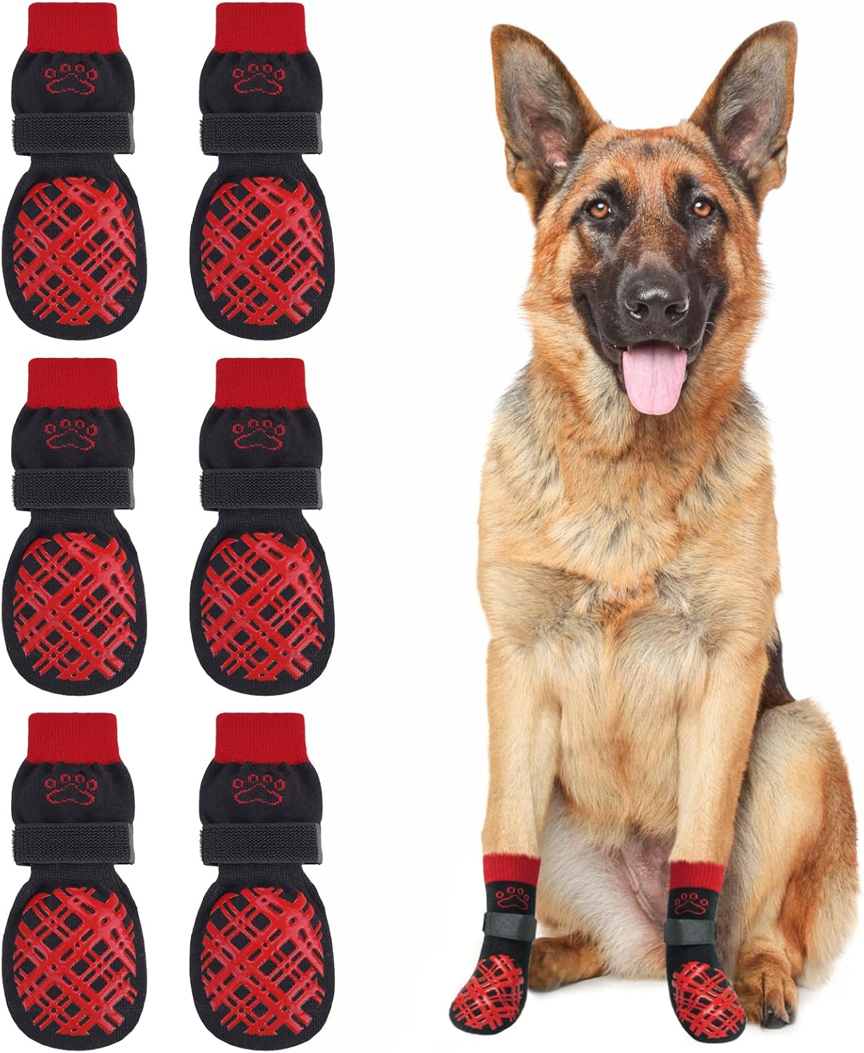 BEAUTYZOO Dog Socks to Prevent Licking for Hardwood Floors