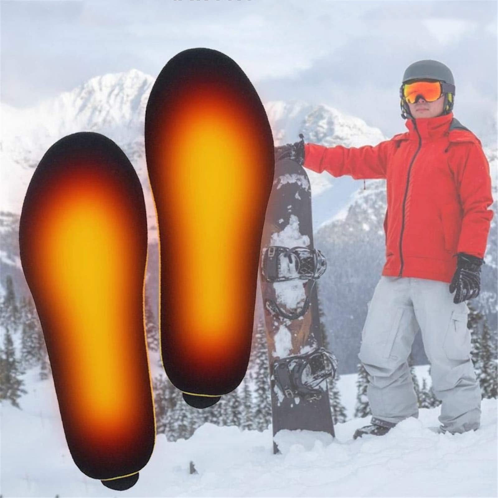 Winter Outdoor Thermal Insole That Can Be Heated by Built-In Carbon Fiber Heating Pad Suitable for Skiing, Hiking, Mountaineering
