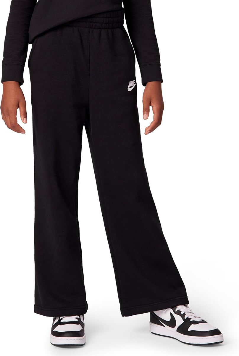 Nike Sportswear Club - Pantalones anchos de forro polar para niña