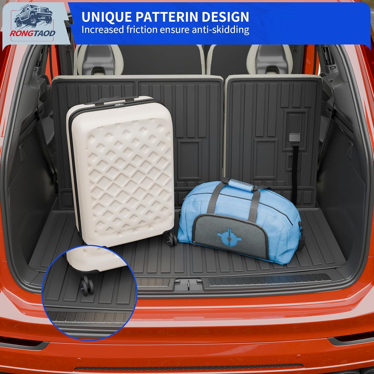 Rongtaod Cargo Mat Compatible with 2022-2025 2026 Chevrolet Tahoe GMC Yukon Trunk Mat Trunk Liner Cargo Liner All Weather Back Seat Cover 2024 Chevy Tahoe Accessories (Backrest Mats+Trunk Mat)