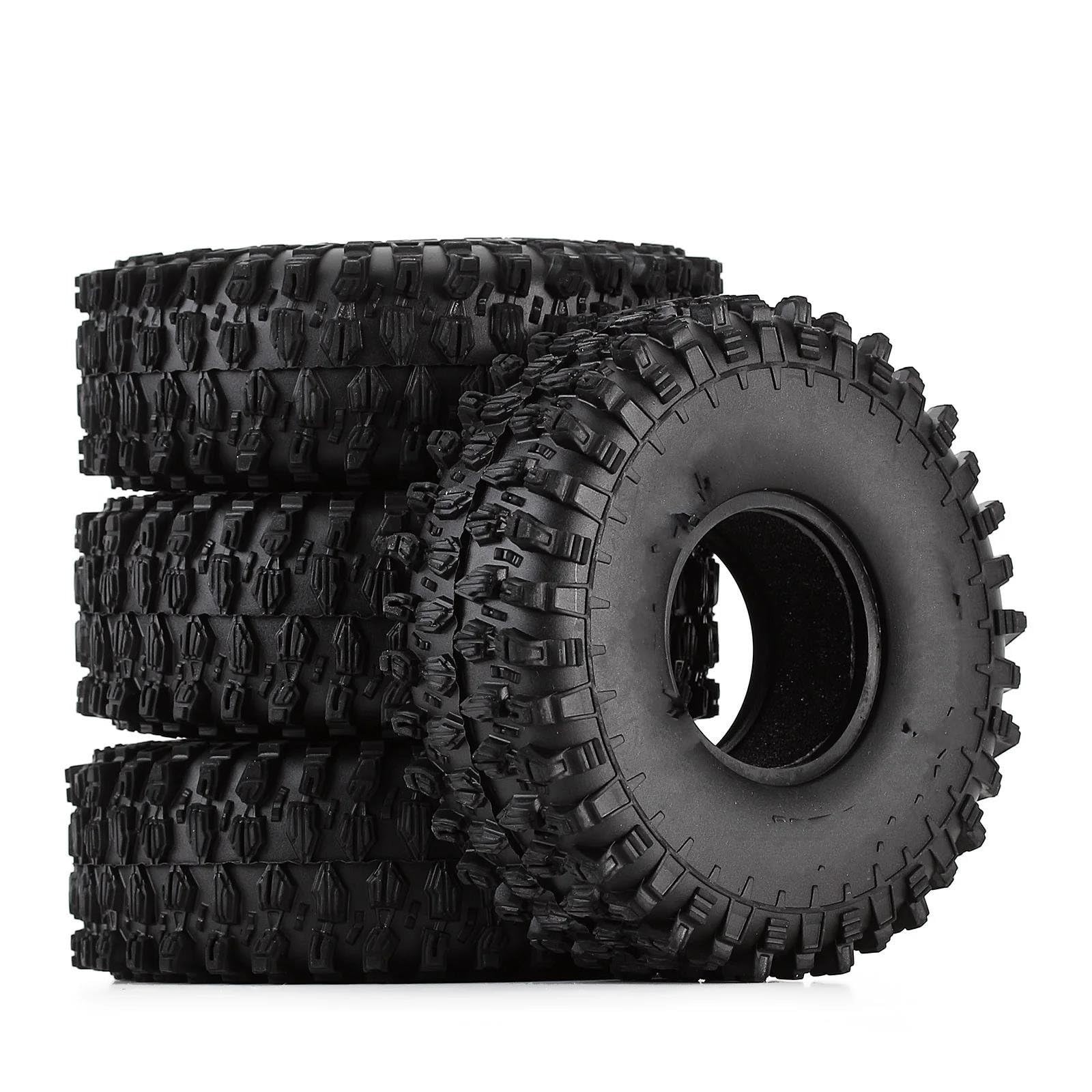 Neumáticos RC para Axial para SCX10 90046 AXI03007 TRX4 para Redcat Gen8 1:10 Coche Trepador De Control Remoto 4 Uds 120MM 1,9 "neumáticos Goma