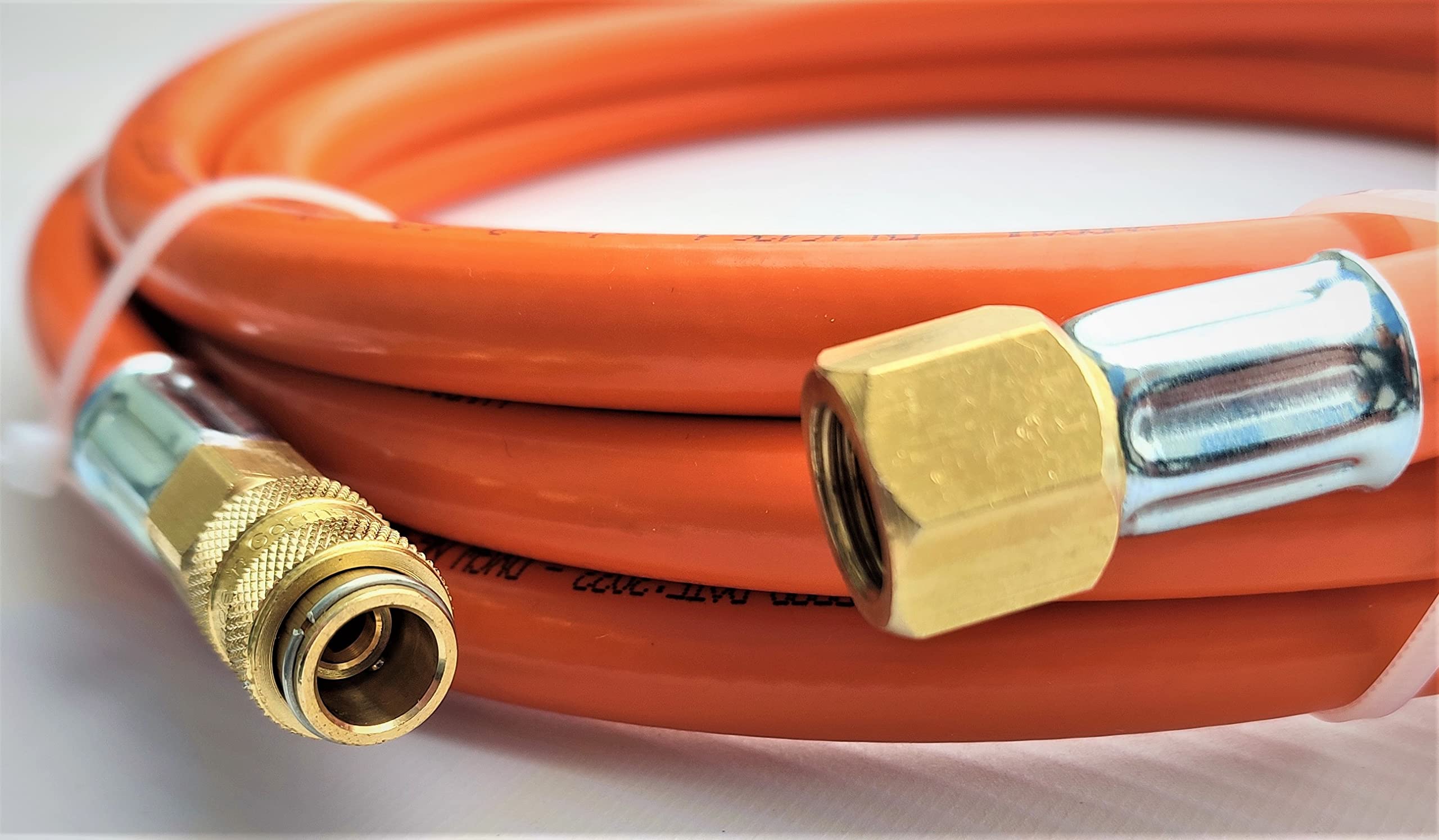 Tubo per Gas Propan Butan 500cm (5m) | 10 Bar | Ø6,3mm | DN5 3/8" Pollici LKS Raccordo rapido | Fino a -30°C | Flessibile | Pantaloni per Campeggio, Barbecue a Gas