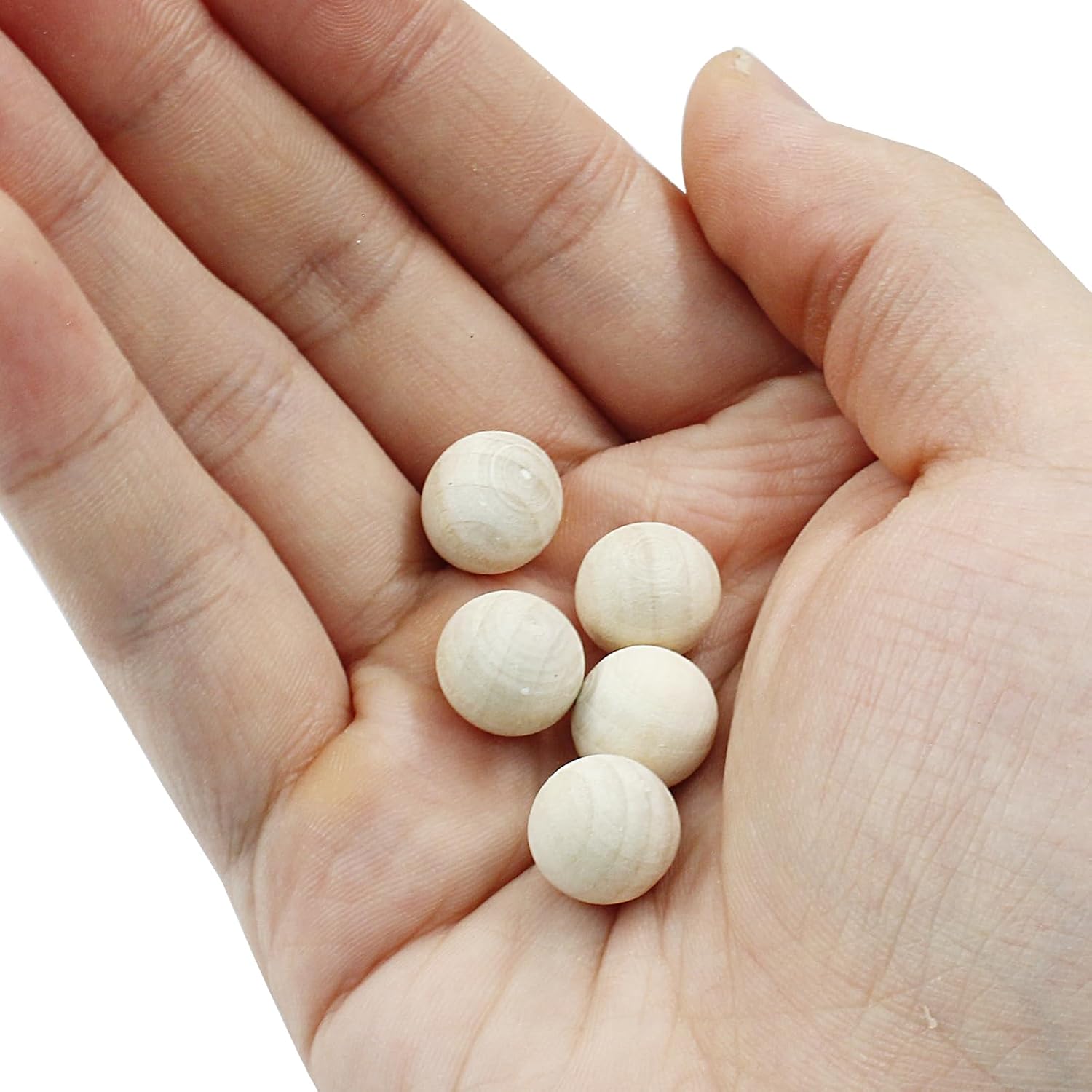 Hitefu 1/2 Inch Wooden Round Ball, 100 Pcs Unfinished Natural Wooden Balls, Smooth & Solid Hardwood Ball for Crafts, DIY, Decoration, Art Painting - Image 4