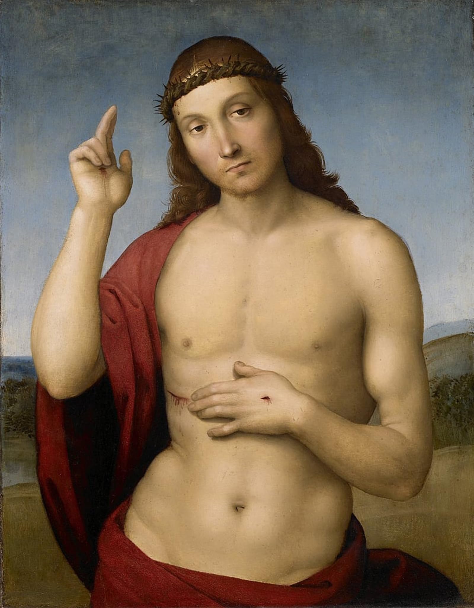 Peinture Décorative Le Christ bénissant par Raphael grand format vertical - 5