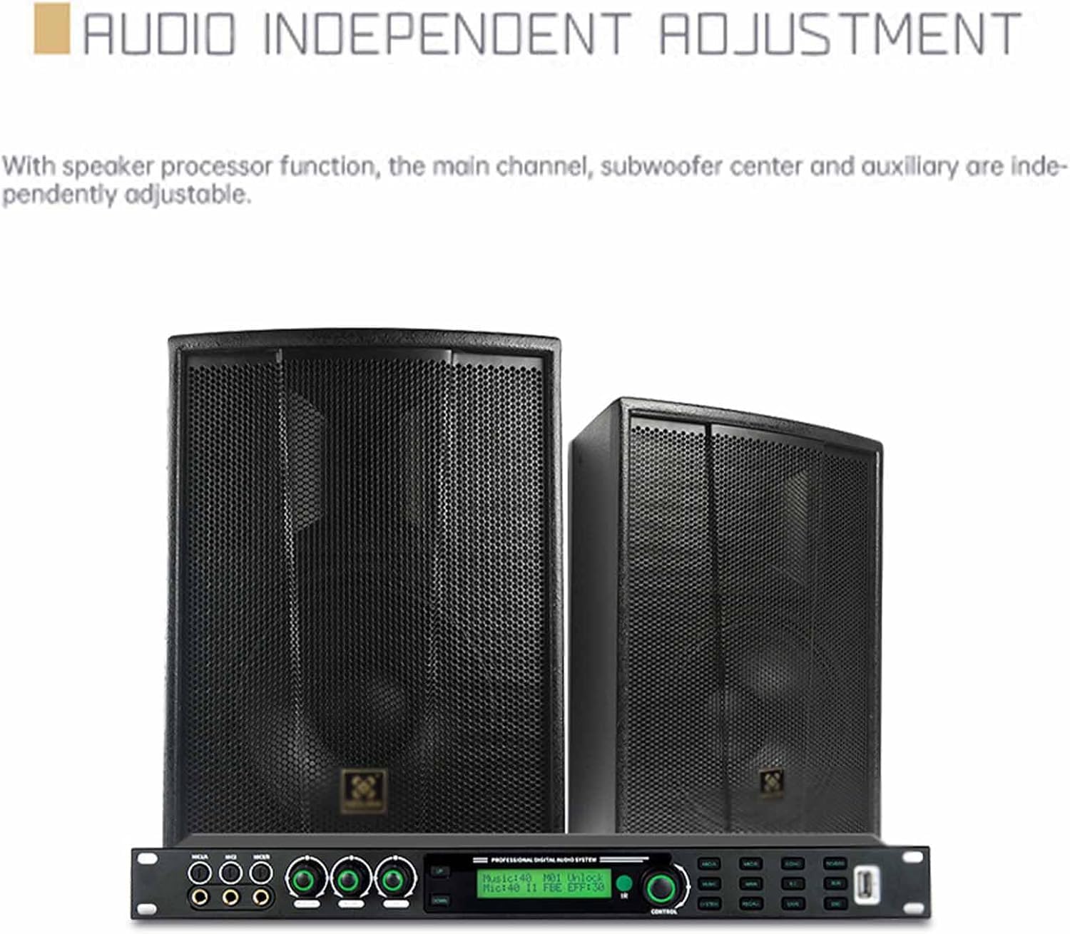 LNNW Ecualizadores Gráficos Ecualizador de preamplificador Digital, Ecualizador antiaullidos con Pantalla balanceada, Control Inteligente por computadora