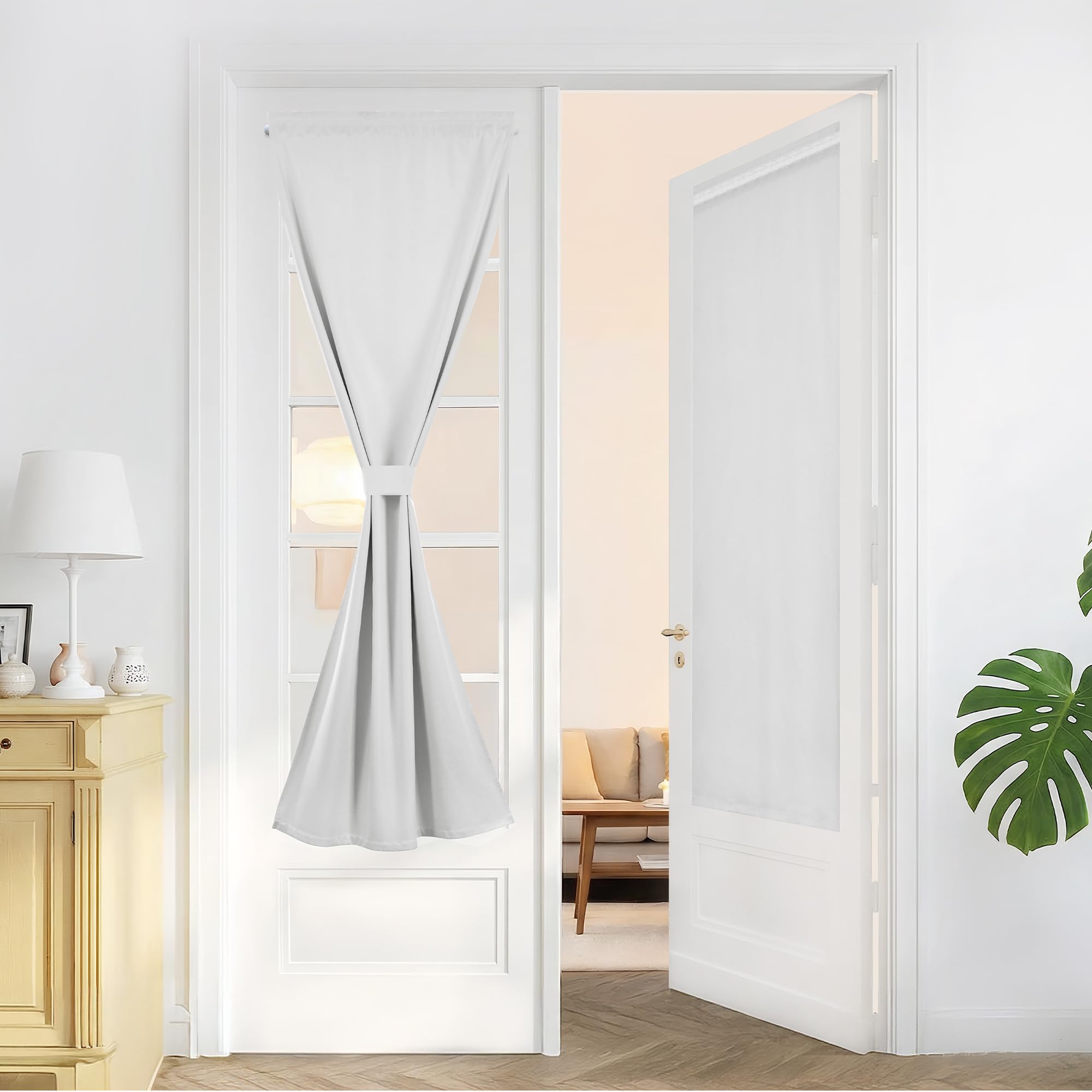 Deconovo Tende Oscuranti 100% Tasca per Asta Set 2 Pannelli 70x150 cm Bianco Sporco per Interni