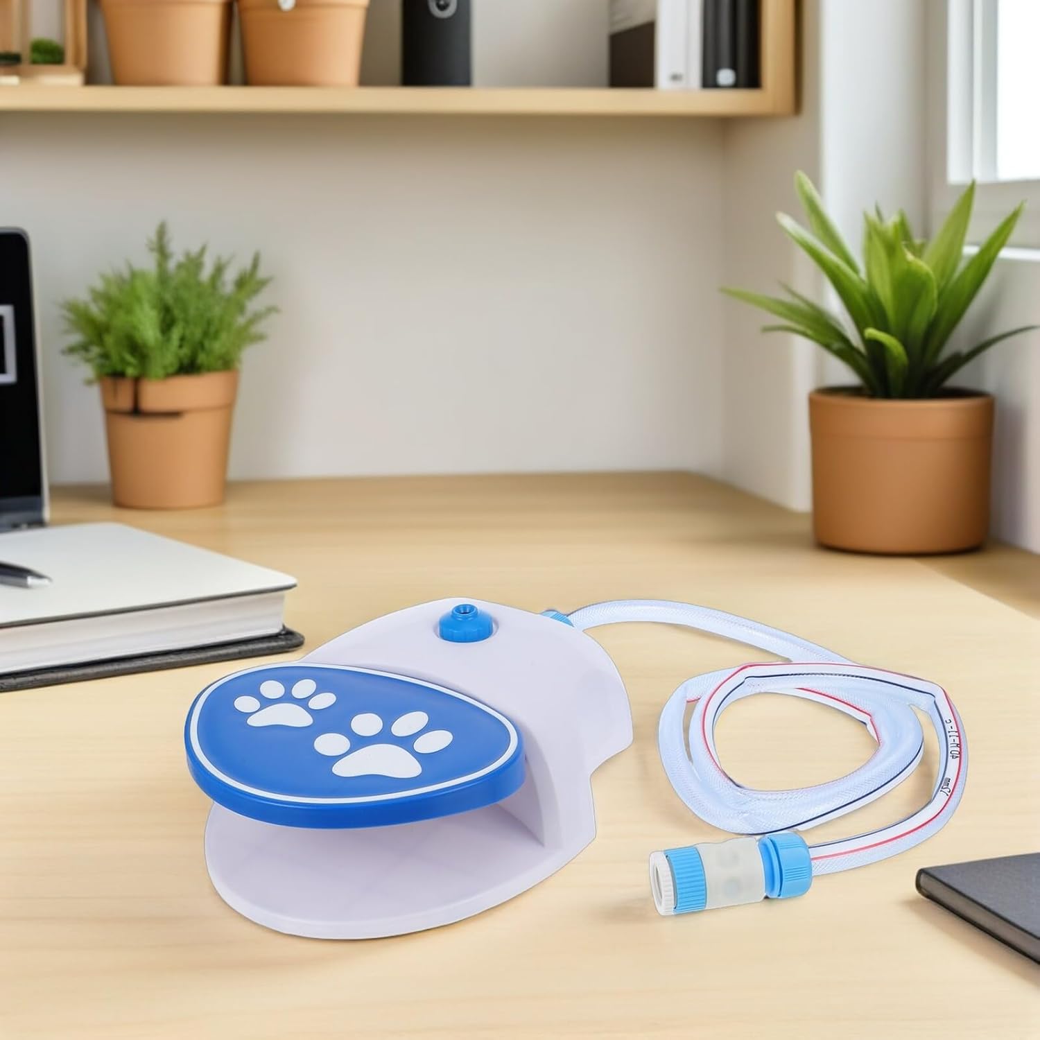 Paw Activated Dog Water Fountain Step on Outdoor Pet Drinking Dispenser Fresh Water Supply Blue Suitable for Camping Hiking and Travel