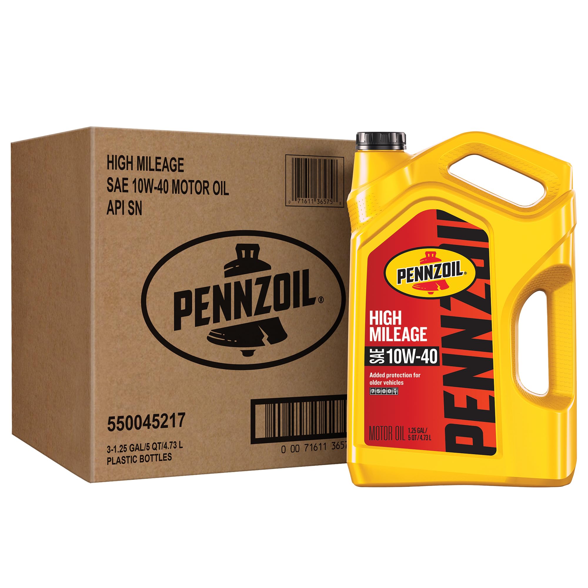 Snapklik.com : Pennzoil High Mileage 10W-40 Motor Oil, 5 Quart