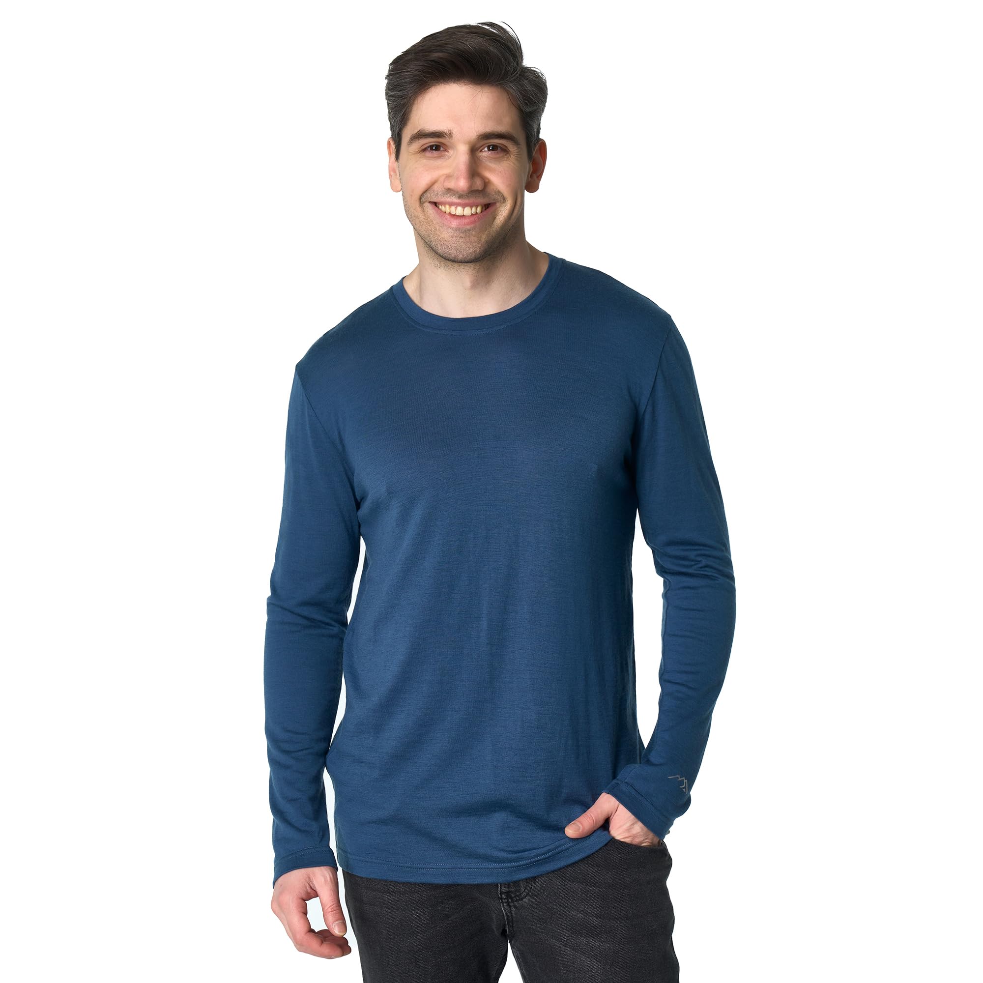 Merino.tech 100% Merino Shirt Herren Langarm - Henley Shirt mit Knopfleiste