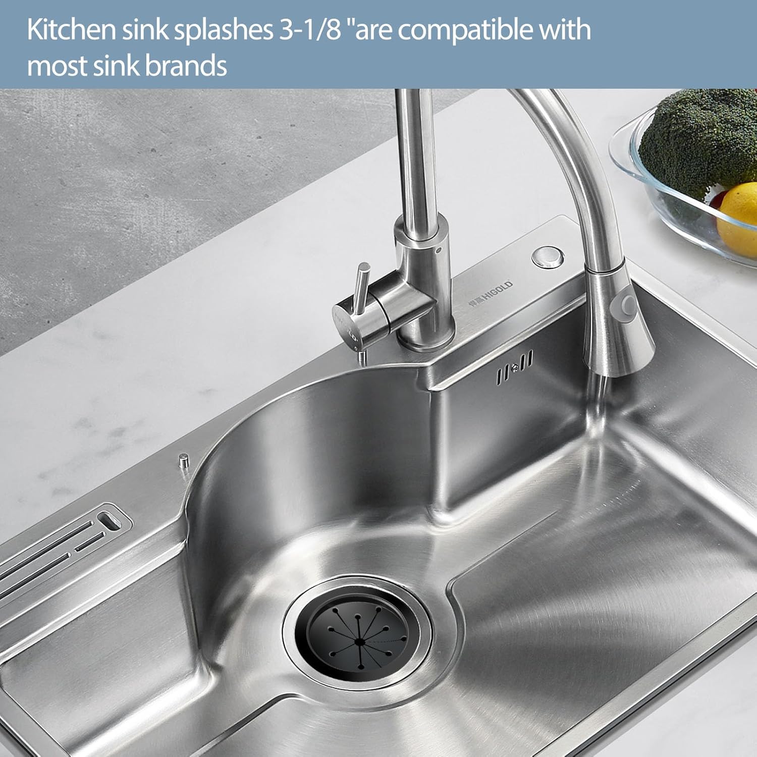 1 Pack Garbage Disposal Splash Guard Collar Sink Baffle 3-1/8 Inch Multi-Function Drain Plugs for Whirlaway, Waste King, and GE Models