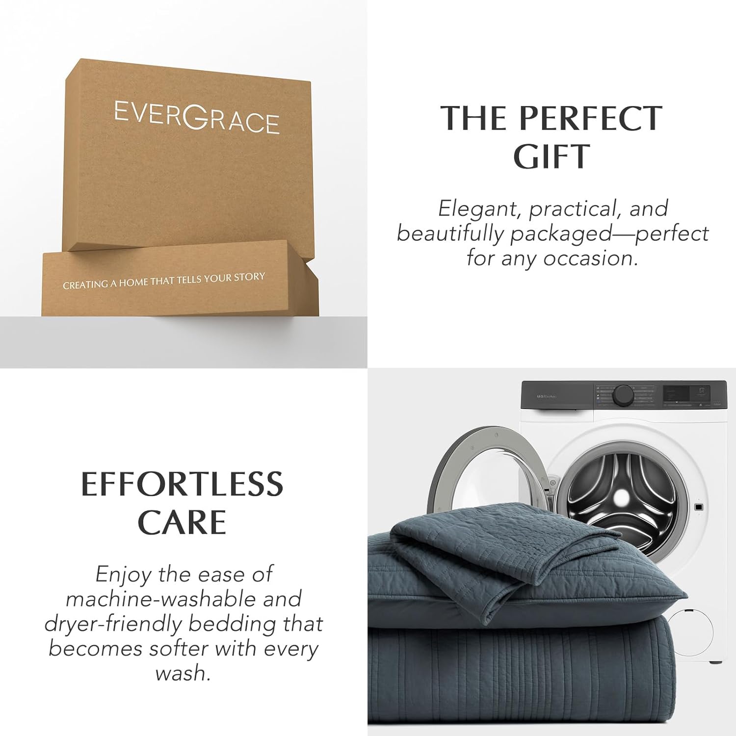 EVERGRACEHOME 100% Cotton Modern Lines Quilt Set Queen Size, Pre-Washed Soft Striped Coverlet Bedspread, 3 Piece Lightweight Bedding Set for All Season, with 2 Pillow Shams, Midnight Blue - Image 9