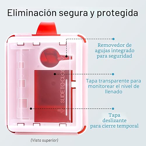 Miniatura 2 de Contenedor para objetos punzantes grande – Contenedores para objetos punzantes para uso doméstico y laboratorios – Contenedor portátil