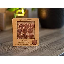 10 Penny Puzzle - Coffee Table Puzzle - Executive Toy - Wood Brain Teaser
