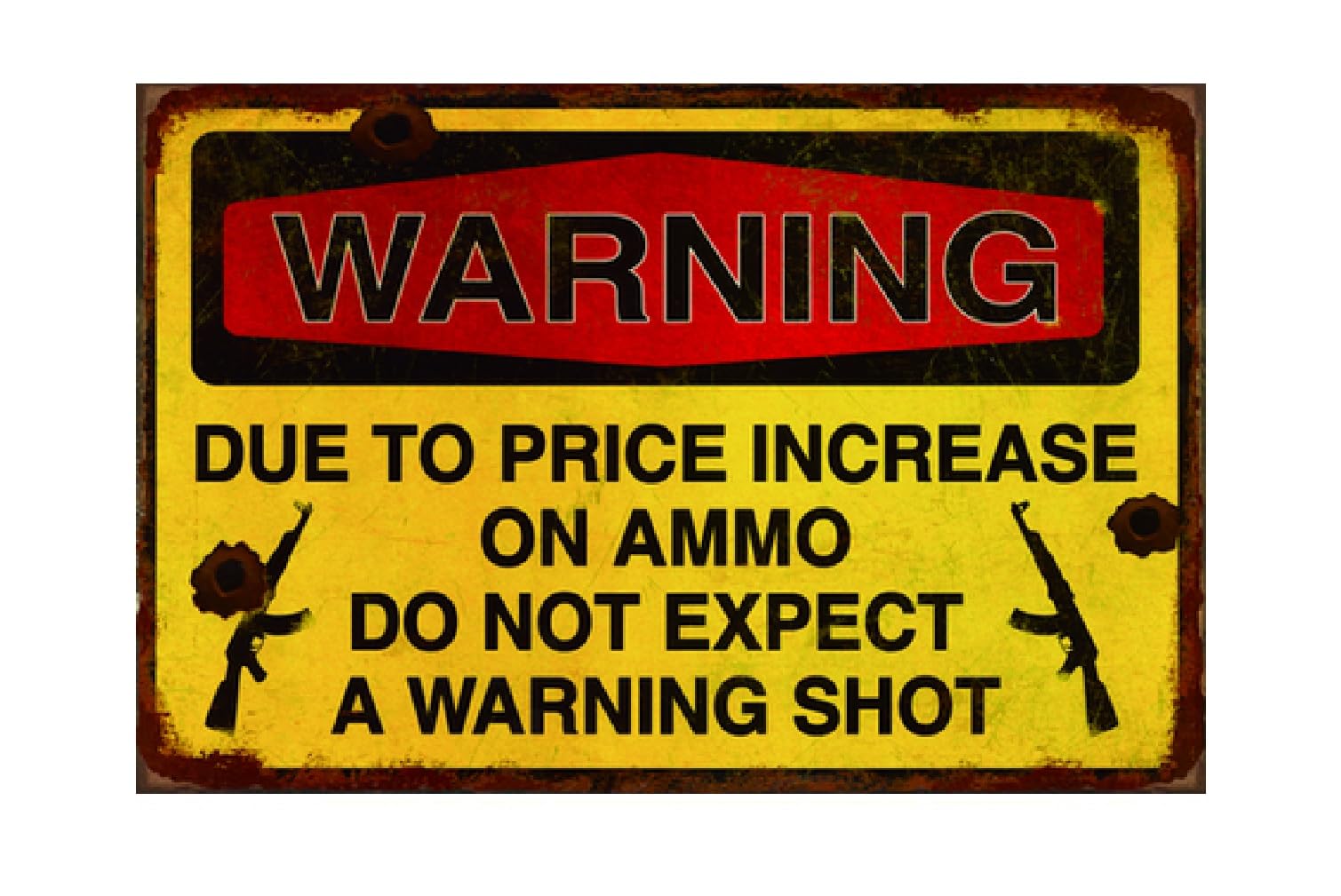 Xanovir Funny No Trespassing Sign, Metal Warning Tin Signs, not Expect a Warning Shot, Yard Sign Garage Farm Garden Wall Decor Sign Plaque Outdoor for